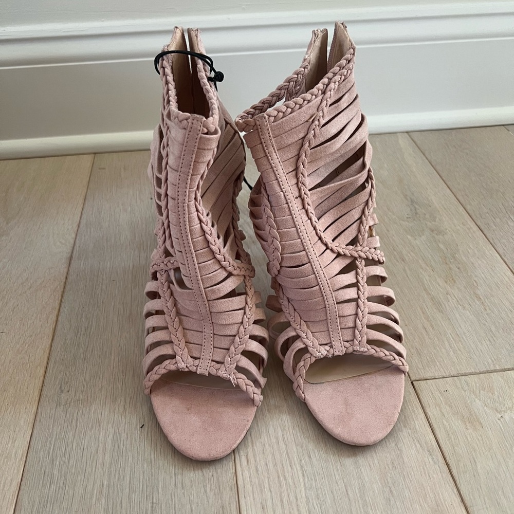 NWT Blush Pink Strappy Heels Size 7.5